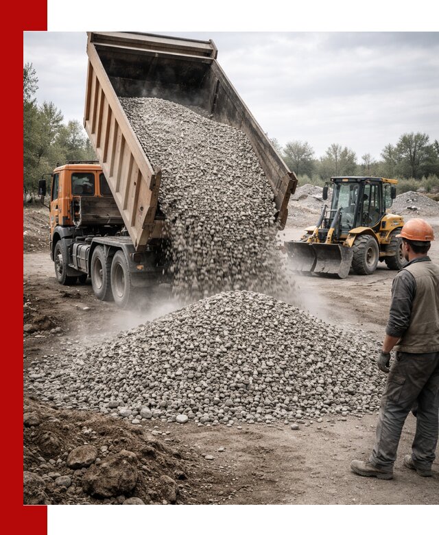 Доставка щебня в Пыти-Яхах крупными и мелкими фракциями