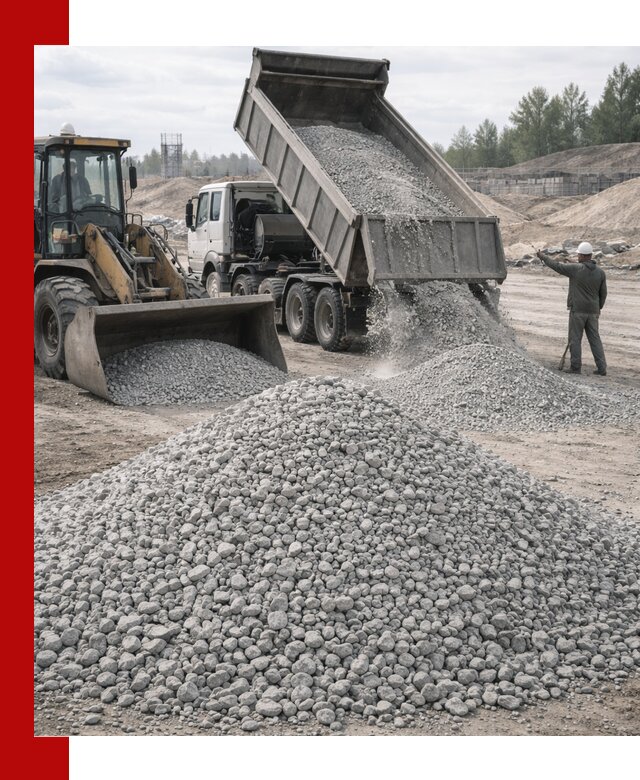 Доставка известнякового щебня фр. 5–20 в Пыти-Яхах