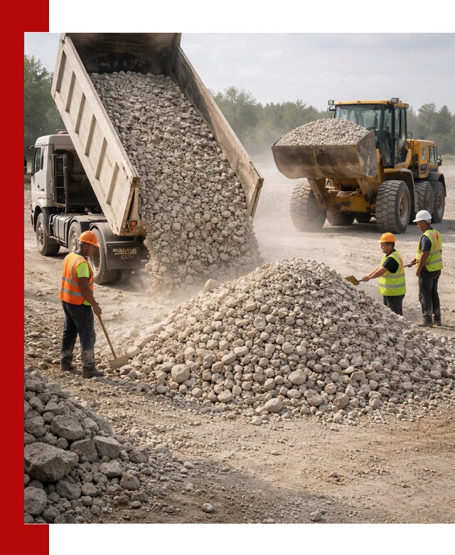Доставка известнякового щебня фр. 40-70 в Пыти-Яхах