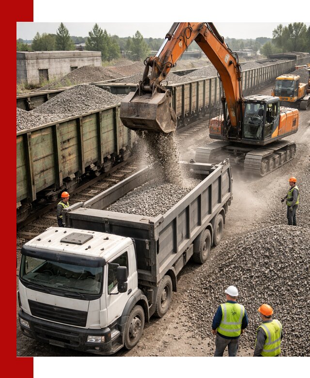 Железнодорожный щебень фракция 25–60 для поставок в Пыти-Яхах