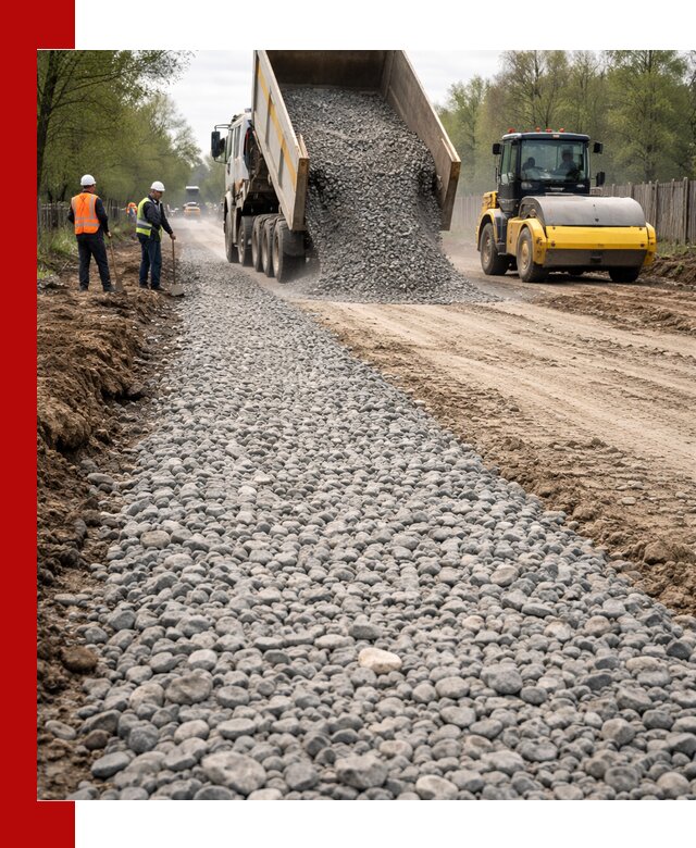 Доставка щебня для отсыпки дорог в Пыти-Яхах высокого качества