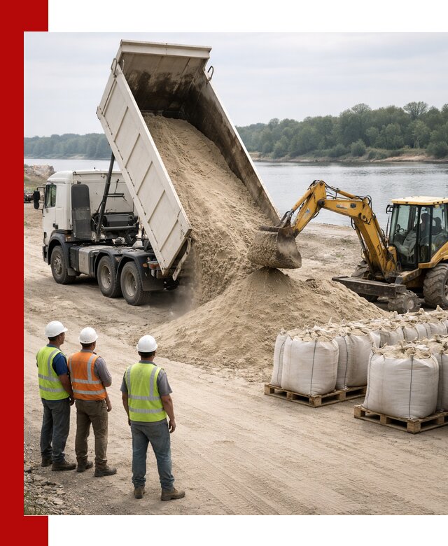 Доставка речного песка в Пыти-Яхах самосвалами и погрузкой