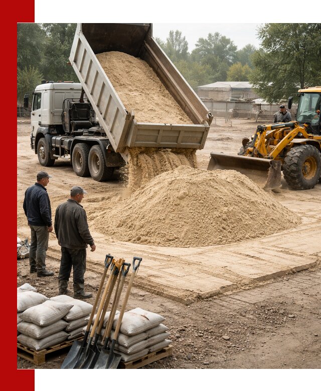 Доставка мытого песка в Пыти-Яхах с самосвалами по выгодной цене