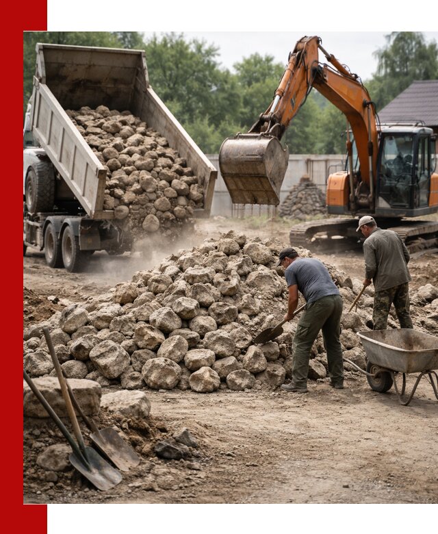 Доставка и разгрузка бутового камня в Пыти-Яхах