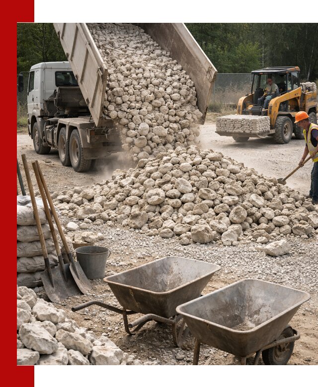 Доставка и продажа бутового известнякового камня в Пыти-Яхах