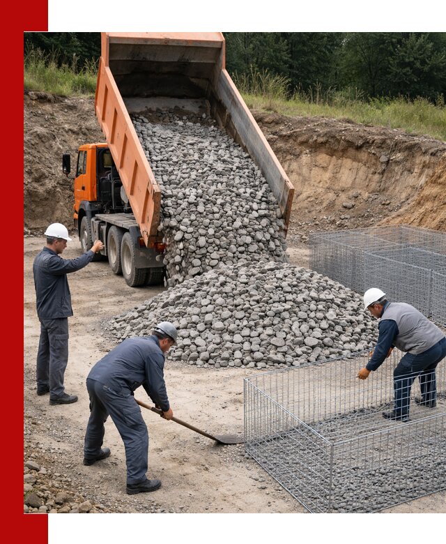 Камень для габионов с доставкой в Пыти-Яхах быстро и надёжно