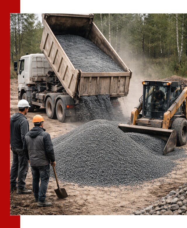 Гранитный отсев 0-5 с доставкой и разгрузкой в Пыти-Яхах