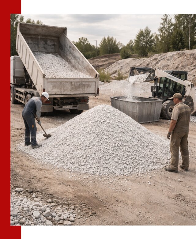 Доставка и продажа белой мраморной крошки в Пыти-Яхах