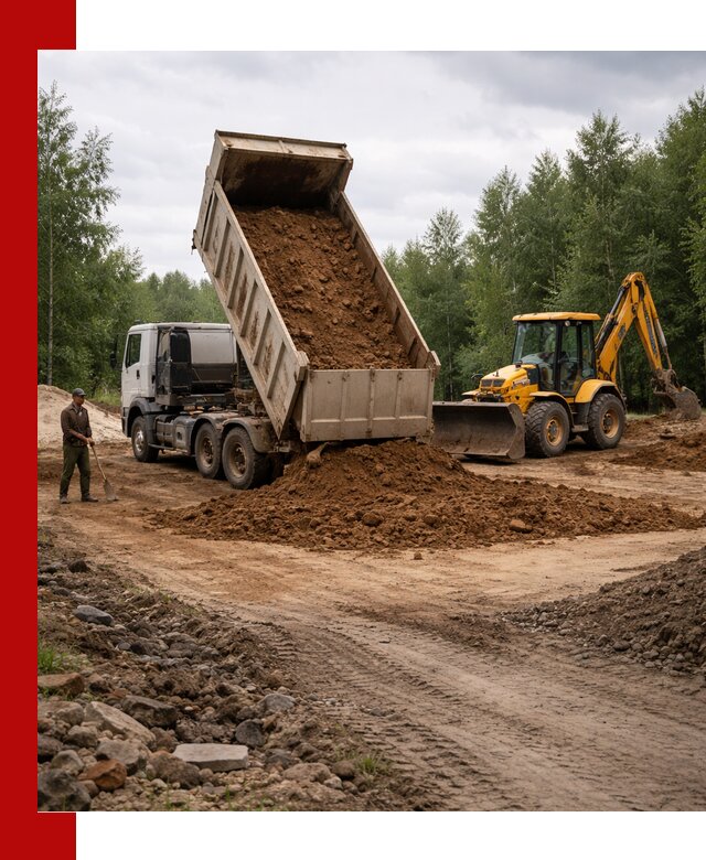 Доставка суглинка самосвалами в Пыти-Яхах подсыпка и планировка