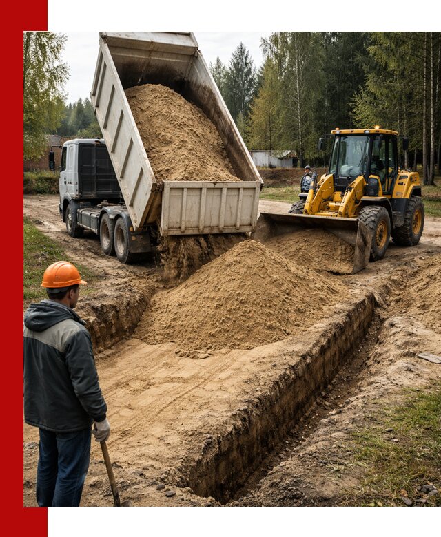 Доставка песчаного грунта в Пыти-Яхах для строительных работ