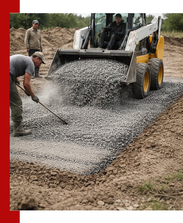 Устройство щебеночной подушки в Пыти-Яхах для дорог и фундаментов